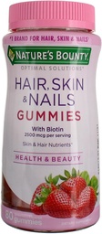 Nature's Bounty Optimal Solutions Hair, Skin and Nails Gummies, 80 ea (Pack of 2)