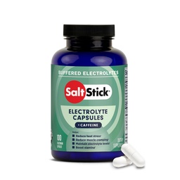 SaltStick Electrolytes with Caffeine - Salt Pills and Electrolytes for Running, Hydration, Leg Cramps Relief, Sports Recovery, Hiking Essentials - Salt, Magnesium, Potassium, Vitamin D3 - 100 Count