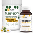 Natural Stacks Supplements Bundle - SleepBiotic Prebiotic Fiber (292g) + Serotonin Supplement (60caps) - for Mood & Energy Boost, Mental Health, Gut Health and Better Sleep