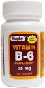 Vitamin B-6 25 mg, 100 Tablets, Watson Rugby - Buy Packs and Save (Pack of 3)