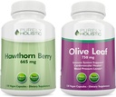 Purely Holistic Hawthorn Berry 665mg + Olive Leaf Extract 750mg Bundle + 270 Vegan Capsules - Made in The USA
