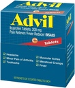 Advil Ibuprofen, 200mg, 50 Packets of 2 Coated Tablets (Pack of 4)