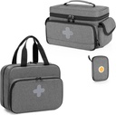 CURMIO Medicine Storage Bag Empty, Lockable Pill Bottle Organizer with Portable Zippered Pouches for First Aid Kits, Medicine Box for Home and Travel