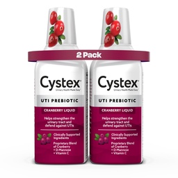 Cystex Cranberry Urinary Health Supplement Liquid - D-Mannose, Prebiotic, & Vitamin C for Urinary Tract & Bladder Support - Daily Urinary Wellness for Women & Men, Sugar-Free - 7.6 fl oz (2 Pack)