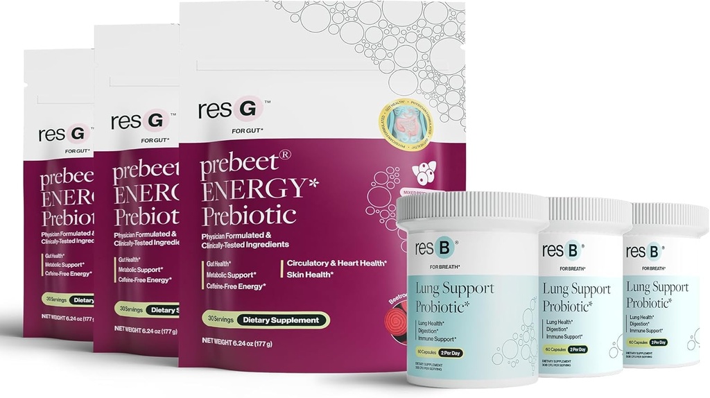 Power Gut Bundle - Lung Probiotic & GLP-1 Prebiotic, Clinically Trialed ...
