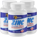 Sunshine Naturals Zinc Gluconate Mineral Supplement – Supports Immune System, Promotes Wound Healing, Improves Skin Health, Provides Antioxidant Defense – 100mg, 120 Tablets, High Potency
