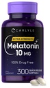 Carlyle Melatonin 10mg | 300 Softgels | Extra Strength Support for Adults | Non-GMO, Gluten Free Supplement