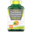 tnvitamins Turmeric Curcumin Capsules with Black Pepper | 1500 MG - 270 Capsules | Bulk Size - 3 Month Supply! | Golden Turmeric Curcumin Supplement with Black Pepper | Non-GMO | Produced in The USA