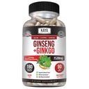 Kaya Naturals Red Panax Ginseng + Ginkgo Biloba - Nootropic Brain Supplement - Cognitive and Concentration Support - Brain Booster, Focus, and Memory Supplement - 180 Capsules