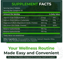 Natural Nutra 250 Count, Calcium Magnesium Zinc Supplement with Vitamin D3 for Bone Strength, Nerve Health, Helps Improve Better Vibe, Gluten Free and Sugar-Free, Essential Mineral Complex