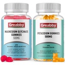 Potassium Gummies & Magnesium Gummies, Potassium Chloride 500mg, Magnesium Glycinate 500mg, Mineral Supplements for Family