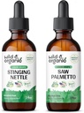 Wild & Organic Stinging Nettle Root Tincture 2 fl oz & Saw Palmetto Tincture 2 fl oz