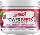 SlimFast Beet Root Powder, Beets Powder Superfood, Fermented Vegetable Drink Mix, Keto & Paleo Friendly, Non GMO, Great Smoothie Mix- Power Beets Mixed Berry Flavor- 30 Servings (Pack of 1)