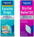 Bundle of Hyland's Earache Drops 0.33 Fl Oz and Dry Ear Relief Oil, Relieve Ear Irritation Fast, for Itchy and Dry Irritated Ears, Ages 2 and up, Day and Night Drops, 0.5 Ounce