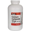 Rugby Calcium Carbonate 10 gr (648 mg) - Antacid - 1000 Tablets