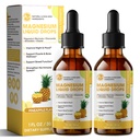 M inch Magnesium Glycinate Liquid, High Absorption Magnesium Liquid Drops with Chamomile, Hawthorn, Ginger Extract & Vitamin B6, B9, B12, C, D3, Magnesium Supplement, Pineapple Flavor, 2 Pack