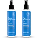 Pure Magnesium Oil Spray 8oz (2-Pack) – Zechstein USP Grade Magnesium Chloride for Leg Cramps, Sleep Support & Muscle Recovery – Topical Magnesium Supplement, Less Sting, Gentle on Skin – Made in USA
