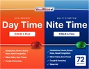 ValuMeds Cold & Flu Multi-Symptom Relief for Congestion, Headache, Sore Throat, Aches and Pains, Fever | Acetaminophen (Daytime & Nighttime, 72 Count)