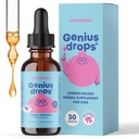 JoySpring Genius Drops for Kids | Clinically Proven Focus Supplement | Liquid Herbal Focus Supplement with Ginkgo Biloba for Kids (1 fl oz) 30 Servings