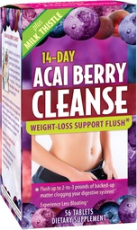 Applied Nutrition 14-Day Acai Berry Cleanse - 56 Tablets - Weight-Loss Support Flush + Milk Thistle - 28 Servings