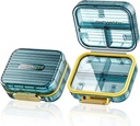 Small Pill Box, Travel Pill Case, Acedada Daily Pill Container for Purse Pocket, Moistureproof 7 Compartments Pill Holder, Stylish Portable Medicine Vitamin Organizer for Supplements Fish Oils, Blue