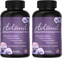 Avlimil® Hormone Balance & Menopause | Relief from Mood Swings, Hot Flashes, Night Sweats and Irritability - Isoflavones, Black Cohosh, Raspberry, Valerian, Sage, Red Clover, Lemon Balm - 2 Month