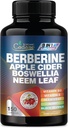 Berberine Supplement with Neem Leaf, Apple Cider Vinegar, VIT D3, E & More - 150 Capsules Support for Immune System, Digestion & Overall Health