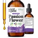 Wild & Organic Passionflower Tincture - Relaxing Passion Flower Drops for Women - Liquid Passiflora Incarnata Herb - Vegan, Sugar & Alcohol-Free Extract Supplement - 2 fl oz