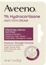 Aveeno Maximum Strength 1% Hydrocortisone Anti-Itch Cream, Triple Oat, Aloe & Vitamin E for Itch Relief from Eczema, Psoriasis, Insect Bites, Poison Ivy, Oak & Sumac & Detergents, 1 oz