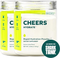 Cheers Hydrate | Oral Rehydration Solution | Electrolytes for Rapid Hydration | Lemon Lime Flavor | 24 Servings | Electrolyte Supplement with Sodium, Potassium, Glucose