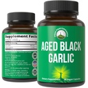 Peak Performance Aged Black Garlic Capsules. Raw Vegan Pure Odorless Extract Supplement Pills for Cholesterol, and Immune Support. from Garlic Bulb with S-Allyl Cysteine and Antioxidants