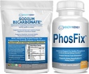 Organic Sodium Bicarbonate Alkaline Supplement Bundle: 1LB Powder for Alkalinity, Kidney & Acid Support + PhosFix 120 Pills Phosphorus Binder for Healthy Phosphorus Levels & Kidney Health Renal Suppor